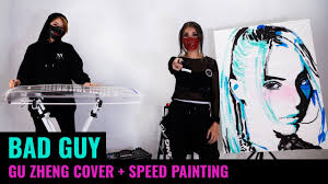 Bad Guy by Billie Eilish 3 min Speed Painting Performance by Haze Long & Gu  Zheng cover by Sara Heng