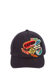 Dsquared2 Men Hats Canvas Baseball Hat W Logo Patches Chapeus Para Homens