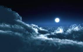 The Moon Above The Clouds Night Sky Night Sky Wallpaper Night Clouds Nature Desktop Wallpaper