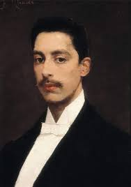 Pablo Casals (seated) with Benvingut Socias, the composer Enrique Granados  (second from right), among others (in Barcelona, c. 1896.) [Pau Casals  Collection]