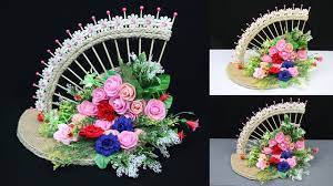 Beautiful Home Decoration Idea With Waste Items Home Decorating Ideas Handmade Youtube Diy Crafts For Gifts Craft Stick Crafts Diy Spring Wreath