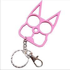Easy to carry in your pocket, purse or hanging on your lanyard around. Self Defense Metal Kitty Cat Keychain