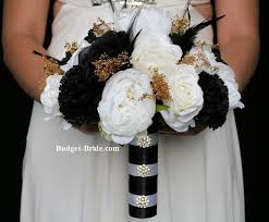 It's also one of the easiest color schemes to work with as color matching is very easy and many beautiful flowers are available in white!. Black And White Wedding Flowers Bouquet Silk Flowers Wedding Gold Wedding Bouquets Flower Bouquet Wedding