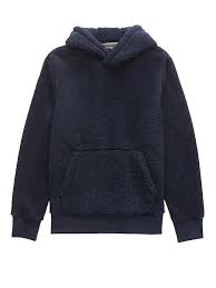 Banana Republic Mens Solid Sherpa Fleece Hoodie Navy Blue Mens Sherpa Hoodie Sherpa Fleece Hoodie Hoodies
