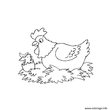 Coloriage Paques Oeuf De Poule Dessin Poule A Imprimer