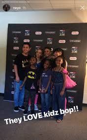 Biggest Fans Music Artist Neyo With His Family At Kidz Bop Kidzboplivetour Boys Rocking King Che Tees And Girls In Vibrant Angel S Kids Bop Kidz Bop Bop
