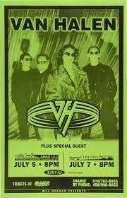 Everything you find here is authentic and officially licensed. Van Halen Vintage Concert Poster From Shoreline Amphitheatre Jul 5 1998 At Wolfgang S