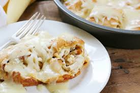 Chicken cordon bleu is usually stuffed with ham and swiss cheese, but you can use any cheese your family likes such as mozzarella or gruyere. Baked Chicken Cordon Bleu Casserole With Crescent Rolls