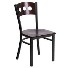 Flash Furniture Hercules Series Black 3 Circle Back Metal Restaurant Chair Walnut Wood Back Seat In 2020 Metal Restaurant Metal Chairs Metal Dining Chairs