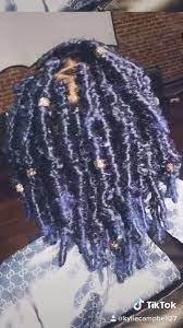 Distressed butterfly locs crochet braiding hair. Blue Butterfly Locs Video Black Girl Natural Hair Hair Ponytail Styles Black Girl Braided Hairstyles
