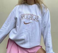 Vintage 90s White Nike Spell Out Sweatshirt Women S Fashion Clothes Tops On Carousell