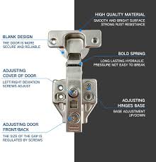 Choosing the right cabinet hinge for your project diy cabinet. Buy 10 Pcs Soft Cabinet Hinges Full Overlay 107 Degree Soft Closing Door Hinge For Frameless Cabinet 3d Adjustment For Kitchen Cabinet Toy Box Online In Turkey B08tltv1p3