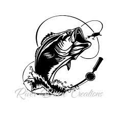 Bass Fish Svg Silhouette Svg Cricut Svg Large Mouth Fish Svg Svg File For Cricut And Silhouette Fishing Svg Fish Jumps Fish Logo