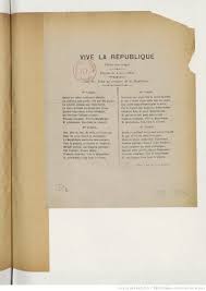 Vive La Republique Chant Patriotique Paroles De Louis Cros Gallica
