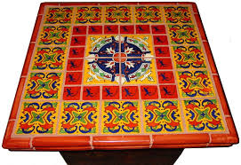 Mexican Decoraing Mexican Tile Decorating A Table Top Mexican Home Decor Projects Mexican Home Decor Mexican Tile Table Tile Tables