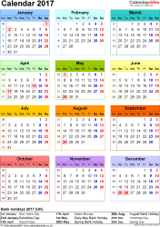 Excel Calendar 2017 Uk 16 Printable Templates Xlsx Free