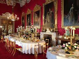 Select from premium throne room buckingham palace of the highest quality. The State Dining Room Buckingham Palace Crimson Silk Damask In An Adapted Late 17th Century Design For Chair Sea Palace Interior Royal Room Buckingham Palace