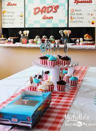 Scroll to see more images. Kara S Party Ideas Retro 1950 S Dad S Diner Father S Day Party Planning Ideas Decorations