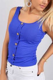 Dugme Detay Mavi Bayan Tisort Modeli 8854b Tisort Tisort Modelleri Tulumlar