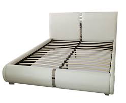 Letto in legno, letto imbottito; Letto Matrimoniale Modello Narciso Design Moderno Bianco O Nero Con Piedi E Rifiniture In Acciaio