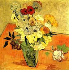 Japanese Vase With Roses And Anemones 1890 By Vincent Van Gogh Auvers Sur Oise France Post Impressio Van Gogh Flowers Van Gogh Art Van Gogh Paintings