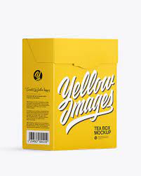 Download Tea Box Mockup Half Side View In Box Mockups On Yellow Images Object Mockups