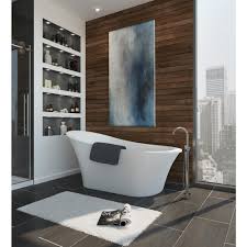 Schon Aiden 70 In Acrylic Flatbottom Non Whirlpool Bathtub In White And Faucet Combo In Chrome Bathtub Bathroom Faucets Home