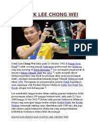 As a singles player, lee was ranked first worldwide for 349 weeks. Datuk Lee Chong Wei