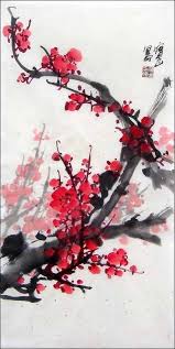 26 X13 Chinese Painting Hand Painted Xieyi Brush Font B Watercolor B Font Red Plum Font Jpg 451 900 Japanese Art Asian Art Art