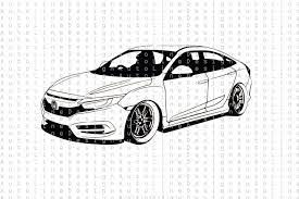 Honda Civic Gen 10 Tuning Low Rider Stance Jdm Svg Pdf Dxf Eps Etsy In 2021 Honda Civic Honda Civic
