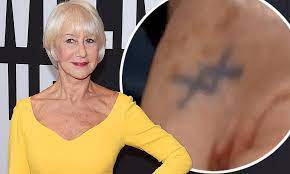 Helen mirren has revealed she had her eyebrows tattooed as she reveals the secret to her youthful looks. Dame Helen Mirren 74 Reveals She Wants To Get A Second Tattoo Daily Mail Online