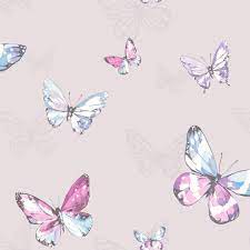 Amelia Pale Lilac Wallpaper By Albany Butterfly Wallpaper Pink Girls Bedroom Decor Feature Wall Wallpaper