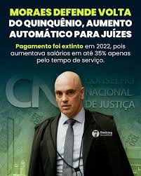 Ranking - A VOLTA DOS PENDURICALHOS? MORAES DEFENDE RETORNO DE AUMENTO  AUTOMÁTICO PARA JUÍZES O benefício, conhecido como Adicional por Tempo de  Serviço (ATS), havia sido extinto/limitado justamente pelo impacto  financeiro, já
