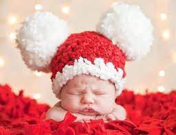 Cute Baby With Red Cap Baby Girl Hats Baby Santa Hat Baby Christmas Hat