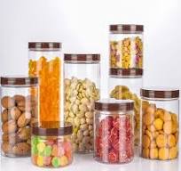 Round Shape Plastic Jar Clear Food Storage Transparent Plastic Can