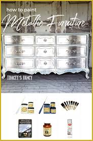How To Silver Leaf Furniture Diy Furniture Finish Gorgeous 038 Glam Silver Metallic Dr Metallic Painted Furniture Unique Furniture Painting Furniture Finishes