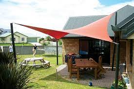 Shade Sail For The Bbq Fabric Architecture Backyard Shade Patio Shade Backyard Patio