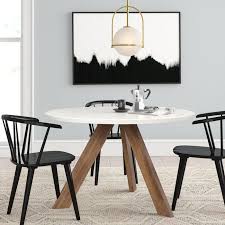 Ramsay Mid Century Modern Solid Wood Dining Table In 2020 Midcentury Modern Dining Table Wood Dining Table Round Dining Table Modern