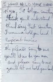 Across The Universe I Want To Hold Your Hand Handwritten Lyrics To I Wanna Hold Your Hand By The Beatles Beatles Lyrics Beatles Songs Lyrics