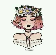 Punk Goth Flower Plant Reference Female Piercing Art Drawings Art Drawings