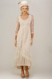 Nataya 40163 Downton Abbey Tea Party Gown In Ivory Peach Vintage Style Dresses Bride Dress Vintage Vintage Style Wedding Dresses