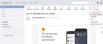 Yandex Email Header Analysis View Message Headers In Details