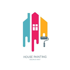 Servicio De Pintura De La Casa La Decoracion Y El Icono De La Reparacion De Varios Colores Sello Emblema De Diseno Concepto Para La Decoracion Del Hogar Co Logotipo De Construccion