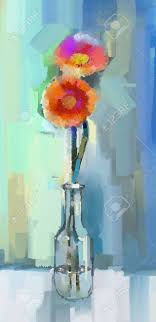 Enlarge my gallery comment tag share download image*. Oil Painting Still Life Of Gerbera Flowers In Glass Vase Stock Photo Picture And Royalty Free Image Image 44016541