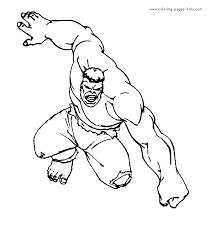 Try to color hulk to unexpected colors! The Hulk Color Page Coloring Pages For Kids
