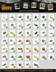 Square Foot Gardening Chart P X Via Plant Spacing Sample Ft