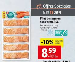 Offre Filet De Saumon Sans Peau Asc Ocean Sea Chez Lidl