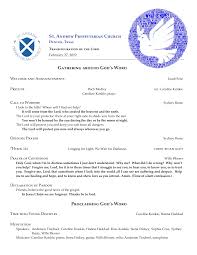 St. Andrew Presbyterian Church Gathering around God's Word Proclaiming  God's Word