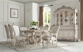Dining chairs dining tables dining sets bar stools cabinets for your kitchen or dining room dark wood hutch or light wood hutch will fit in best with your dining room mennonite dining room. Gorsedd Collection Antique White Finish Dining Set
