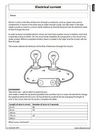 electrical current 1 natural science worksheet grade 6 science worksheets 6th grade science 5th grade science